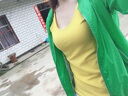 艾路丝婷背心女夏装新款纯色女士无袖衫打底衫吊带小背心TX6051 黄色 M 实拍图