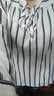 莎妮朵罗大码女装新款秋胖mm胖人显瘦款宽松条纹雪纺长袖休闲衬衫女13840 白色 4XL -建议160-180穿着 实拍图