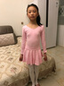 艾舞戈儿童舞蹈服芭蕾舞裙女童专业练功服跳舞裙女孩短袖中国舞考级服装 【开裆】粉色-长袖 140 实拍图