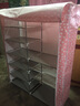 亚思特 简易鞋柜多层双排布艺防尘收纳架钢管加粗加固组装经济型储物架 粉色圆点【长90宽30高108cm】 实拍图