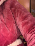 多拉美珊瑚绒睡衣女冬加厚加长款睡袍连帽冬季加绒三层夹棉袄法兰绒浴袍 粉红色 女士M(160/85A) 晒单实拍图
