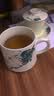 玉蝶景德镇茶杯陶瓷过滤带盖大水杯泡茶杯老板个人杯 松鹤延年（带碟） 实拍图
