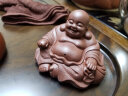 指间陶艺 名家宜兴紫砂茶宠雕塑 布袋弥勒佛 全手工茶玩小和尚可养变色精品 布袋弥勒佛 实拍图