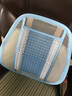 问雅透气汽车腰靠垫办公室夏天护腰按摩腰垫夏季靠背车用座椅腰枕靠枕 蓝白色 40cm*46cm 实拍图