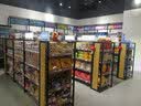乐品展示 新款超市货架进口食品单面展示架便利店钢木货柜母婴文具店架子 【乐优款】（木背板）双面组合三 实拍图