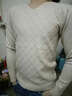 费洛仕春秋季新款男士V领薄款针织衫韩版潮修身长袖打底衫毛衣男秋衣 米色 M 实拍图