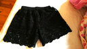 VIILAISH大小码蕾丝镂空花边平角裤女双层防走光安全裤打底裤外穿保险裤 黑色安全裤 S202款 1条  均码（80-120斤） 实拍图