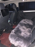 车优友澳洲纯羊毛汽车坐垫羊毛垫冬季保暖毛绒座垫单片后排座椅冬天棉垫 紫色-前座1个+腰靠1个 本款适合99%车型-下单备注 实拍图