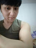 简束 背心男夏纯色棉质v领宽肩运动背心修身紧身打底汗衫男士无袖t恤 军绿色 L (63kg左右) 实拍图