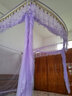 曼娅奴（MIGAINO）伸缩蚊帐架1.5x2米蚊帐三开门宫廷不锈钢支架纹帐U型蚊帐加密纱 流苏紫色伸缩 2*2.2米床32号杆超加粗 实拍图