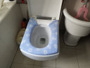 简欧雅 纽扣提花式加厚马桶圈 可水洗卫生间马桶垫通用型家用坐便器套 蓝色(单个) 实拍图
