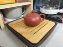 汇想 干泡茶盘陶瓷家用竹托盘储水简约家用轻奢沥水功夫茶具小型茶盘  黑陶21cm*2.5cm 实拍图