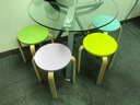 鼎尊家具-多色实木富洛塔小圆凳餐厅非塑料小凳子时尚餐凳现代简约板凳彩色休闲凳 -可多件罗放  A款浅蓝色 实拍图