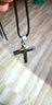 璟格格潮男女学生情侣款十字架圆环项链吊坠子钛钢不锈钢饰品229 A款（黑色） 实拍图