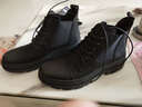 AOSENTU马丁靴男头层牛皮中高帮男靴男鞋潮流时尚雪地靴冬季保暖加绒棉鞋 系带单鞋957 40 实拍图
