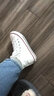 法拉步2025冬季新款高帮帆布鞋女韩版学生板鞋百搭原宿风街拍布鞋 白红色（X01） 36 实拍图
