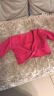 艾舞戈儿童舞蹈服练功服上衣女童秋冬加绒加厚扭花披肩外套宝宝跳舞服装 玫红色 L ( 身高125-135cm) 实拍图