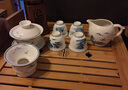 恒铭昌景德镇手绘青花陶瓷茶具套装10头家用办公整套功夫茶具6人盖碗茶杯私人可印广告logo礼品定制 青花山水斗笠套装6款杯 实拍图