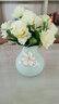 爱泽宝 仿真花假花塑料花干花陶瓷花瓶客厅餐桌摆件装饰花 书架隔板仿真花艺 工艺品多色可选 白花瓶+水蓝绣球 实拍图
