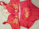 代代之家红色内衣套装女本命年结婚无钢圈性感小胸聚拢无痕内裤文胸罩  金皇妃套装红色 32-70B 实拍图