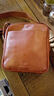 三间蓝斜挎包男士真皮头层牛皮休闲单肩包 韩版潮流男式包包简约时尚男包大容量多功能商务小包 棕色 小号 实拍图