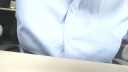 佐马仕 （ZUOMASHI） 长袖衬衫女商务休闲职业装正装衬衣修身工装OL酒店通勤工作服 纯蓝色 MV658（V·领） L/37（100斤-110斤） 实拍图