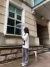 趣米乐美式高街微喇牛仔裤女春秋季新款高腰显瘦小个子宽松垂感阔腿裤子 烟灰色 M 实拍图