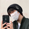 苏木佰新款大头围毛线帽子男士秋冬潮保暖护耳冷帽宽松显脸小针织帽女 黑色 实拍图