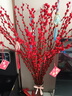 【红色招财银柳】干花真花鲜枝耐寒年宵花水培花卉室内摆放装饰花 60厘米【30支】送灯笼 实拍图