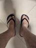 夏季潮流人字拖防滑外穿休闲男士沙滩耐磨泰国拖鞋大款象韩版防臭 黑色 44-45 实拍图