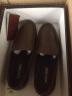 奥康品牌男鞋新品英伦豆豆鞋男真皮软底懒人一脚蹬休闲皮鞋透气 棕色夏季洞洞凉鞋 38 实拍图