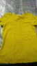 艾路丝婷夏装短袖T恤女上衣韩版修身圆领纯色棉体恤TX3361 黄色 155/80A/S 实拍图