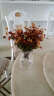 蒂拉 欧式描金创意简约透明玻璃花瓶水养花百合北欧网红客厅插花摆件 大号花瓶+9支奥斯汀玫瑰 实拍图