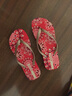 黑玛（Hotmarzz）人字拖女夏天外穿平底拖鞋夹趾女凉拖防滑沙滩鞋波西米亚风 红色 36 (235mm) 实拍图