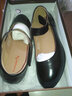 红蜻蜓女鞋 中老年浅口真皮皮鞋女中粗跟防滑妈妈鞋单鞋 黑色 40 实拍图
