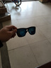 夜行狼（YEXINGLANG）太阳镜女款偏光潮复古反光炫彩防紫外线明星款墨镜男 亮黑框炫蓝片 实拍图