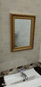 四坊八巷 欧式镜子 浴室镜实木框镜子免打孔卫浴镜化妆镜梳妆卫生间免钉贴墙壁挂 30*40CM（金色） 其他 实拍图
