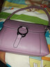 丝音  女用斜挎包手提单肩包女装手袋双隔层女包纯色小包包挂包真牛皮包包 香芋紫+手包 实拍图