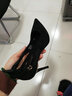 图瓦西图瓦西 细跟高跟鞋单鞋女新款尖头绒面一字扣镂空欧美性感女鞋子 黑色 37 实拍图