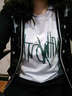 衣领飘飘短袖T恤女装显瘦上衣夏装女士衣服字母印花体恤棉情侣 白色 M偏大(110-130斤)  实拍图