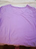 艾路丝婷T恤女新款夏季女装上衣女士短袖V领体恤打底衫 紫色 185/104A/XXXXL 实拍图