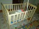 贝快乐婴儿床宝宝童床环保实木无油漆可侧翻与大人床合并、可变书桌 实拍图