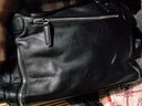 左森男包单肩包休闲包 韩版潮流男士包包复古斜挎包手提包旅行包 黑色 大号 实拍图