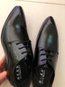 YDL款尖头皮鞋男韩版春季 格子商务休闲鞋上班正装英伦发型师内增高婚鞋青年 . A15经典黑色(内增高) 42 实拍图