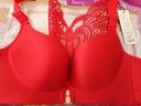 向大大内衣女小胸文胸套装聚拢调整上托吸汗无钢圈文胸性感收副乳胸罩 蕾丝【厚】浅紫 75B/34B 实拍图