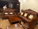 艾理思家具沙发 欧式沙发美式实木真皮沙发大小户型客厅沙发组合别墅 6096双人位(头层真皮-皮色可换) 实拍图