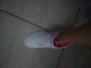特步女鞋运动鞋女板鞋2024年夏季新款休闲鞋皮面低帮滑板鞋女士小白鞋 白粉红 38 实拍图