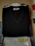 恒源祥100纯羊毛衫男士纯色v领秋冬季商务正装职业工装保暖上班百搭毛衣 黑色 M (170) 实拍图
