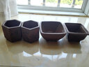 裕轩堂多肉花盆手绘陶瓷简约创意肉肉花盆带托盘花卉盆栽老桩紫砂花盆 紫砂0297黑 小 实拍图