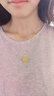 欧采妮 18K金蜜蜡圆珠吊坠女款波罗的海琥珀珠子黄金镶嵌鸡油黄蜜蜡项链 实拍图